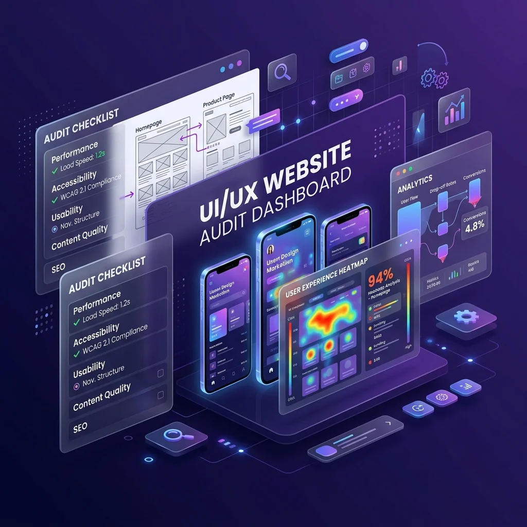 دليل تدقيق UI/UX وإعادة تصميم المواقع 2026: رفع التحويلات