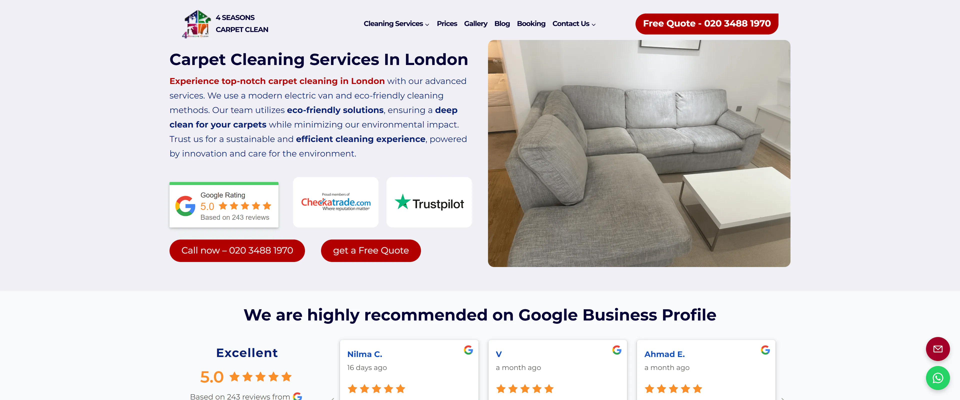 4 Seasons Carpet Clean – Local SEO & Digital Growth Engine