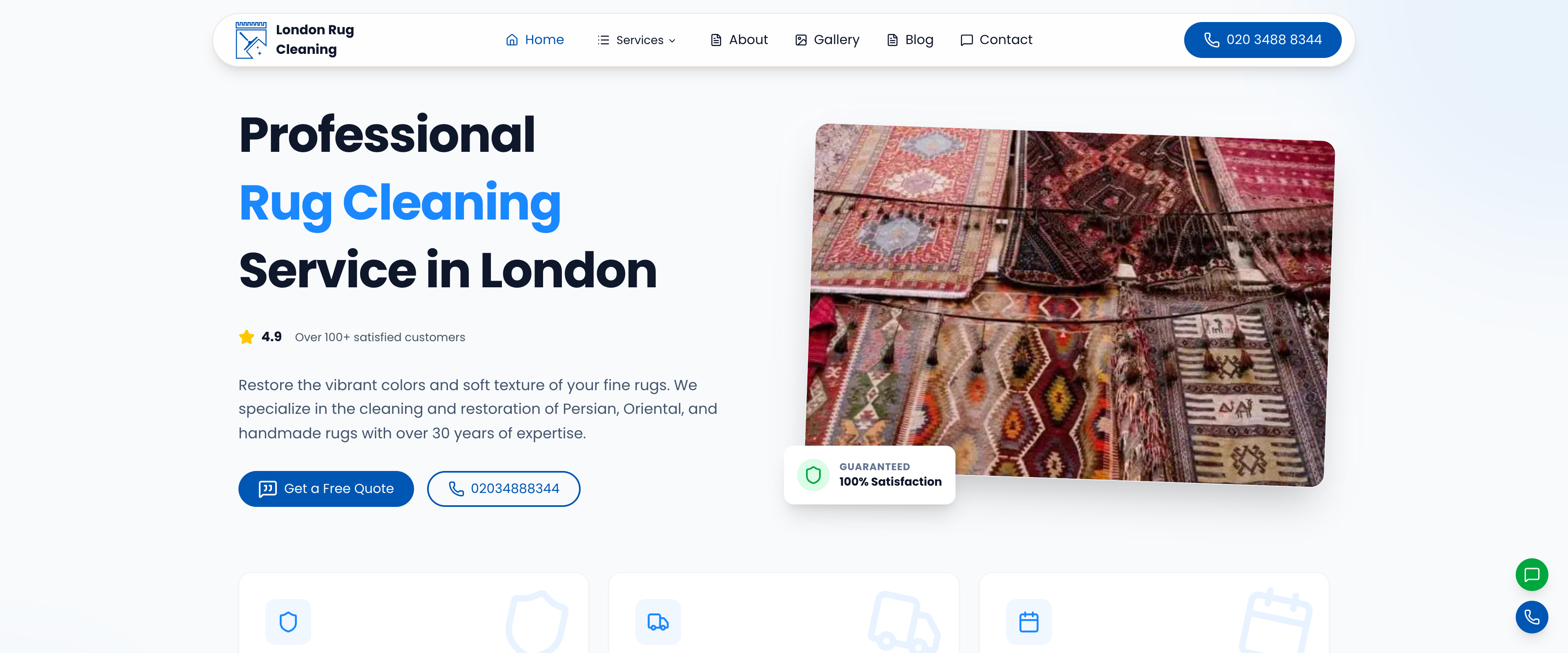 London Rug Cleaning – Modern Astro Web App & Local UK SEO
